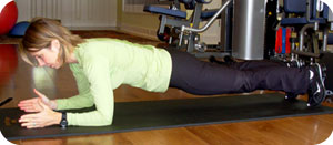 front plank core hold