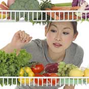 woman selecting veggies